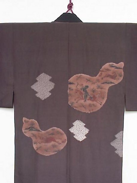 Beautiful Tie-dye Work in Man's Old Kimono, Wall Decor
