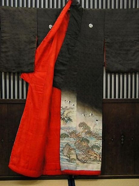 Beautiful Antique Japanese Silk Kimono, Wedding Gown