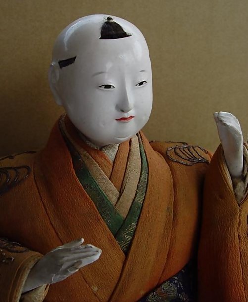 Large Japanese Musician Dolls in Samurai's Kamishimo