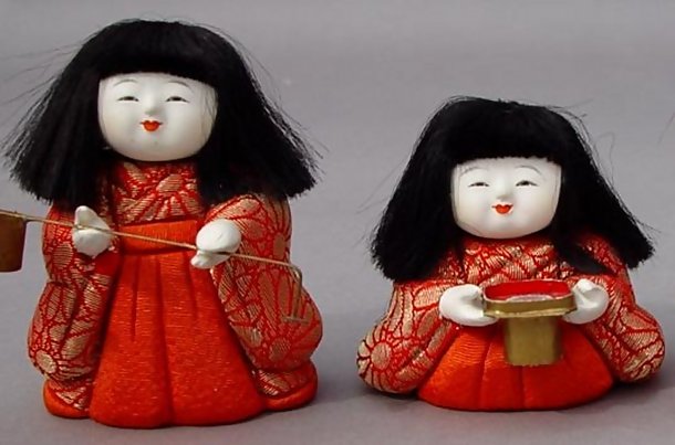 Cute Japanese Kimekomi Hina Doll, Jyokan Dolls