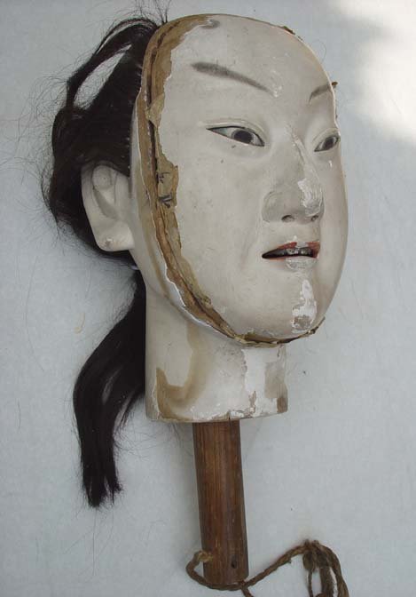 Life Size Japanese Samurai Head, Matsuri Dashi Ningyo