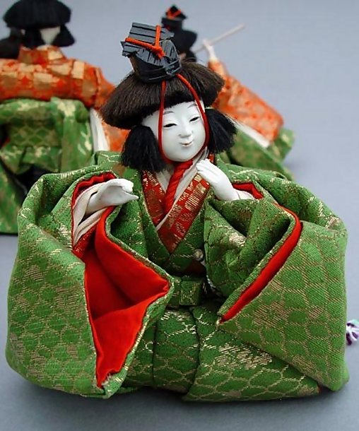 Fine Japanese Hina dolls, the Musicians Ningyo