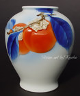 Japanese Fukagawa Porcelain Vase with Persimmons