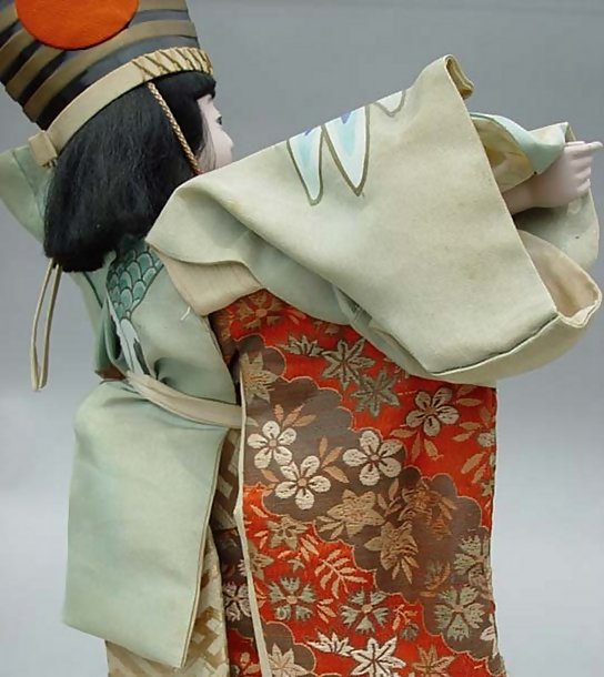 Large Antique Japanese Sanbaso Dancing Crane Doll
