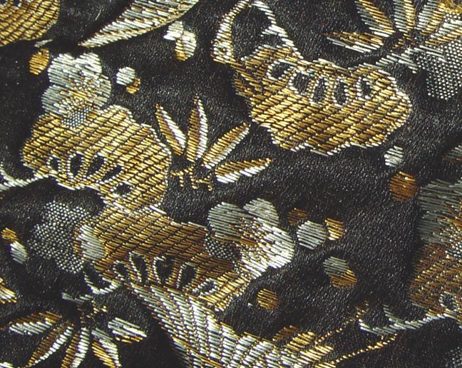 Antique Japanese Wedding Gown, Black Silk Uchikake