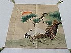 Hand Painted Fukusa with Cranes & Pine Trees