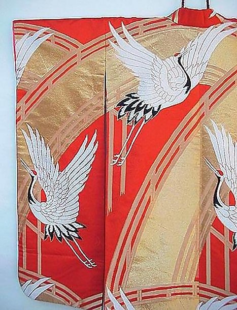 Red Uchikake Wedding Gown, Golden Bridges