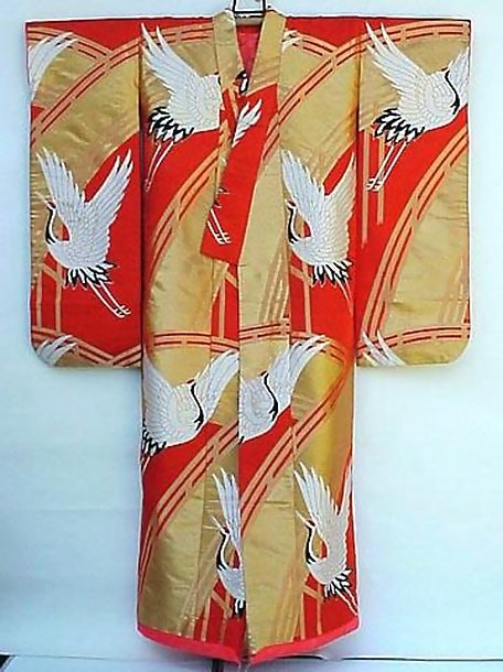 Red Uchikake Wedding Gown, Golden Bridges