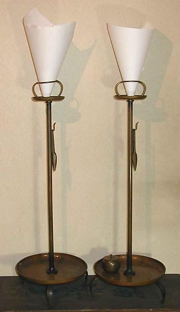 Beautiful Meiji Candlesticks, Original Brass