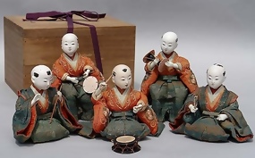 Antique Japanese dolls, Beautiful Musician Dolls