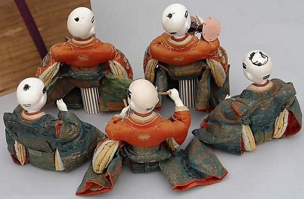 Antique Japanese dolls, Beautiful Musician Dolls