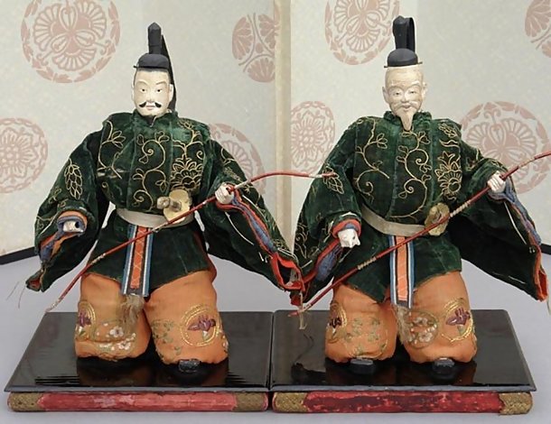 Unique Japanese Edo Zuishin Dolls in Kabuki Costume