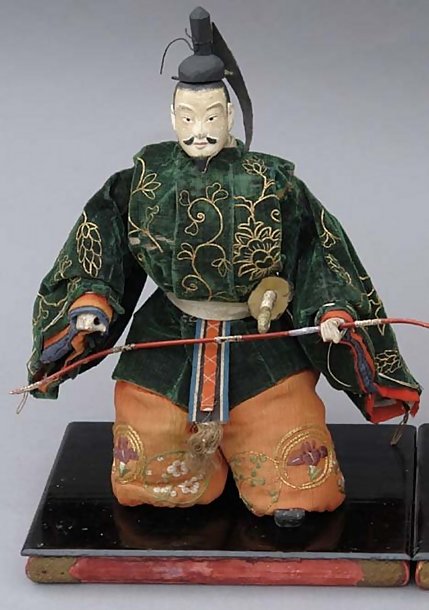 Unique Japanese Edo Zuishin Dolls in Kabuki Costume