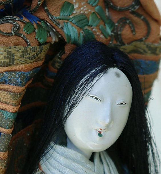 Antique Takeda Ningyo, Noh Okina Dancer Female Doll