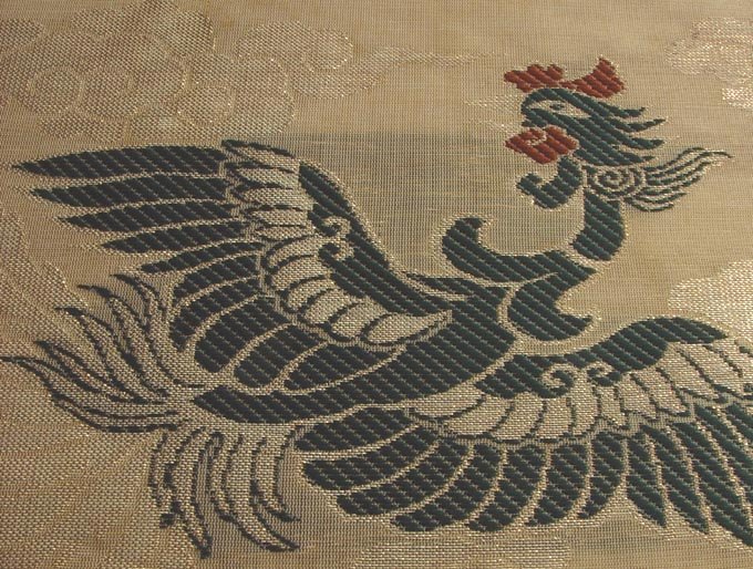 Silk Temple Cloth, uchishiki, Phoenix in Clouds