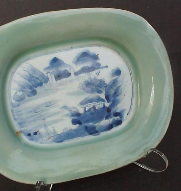 Beautiful Japanese Celadon dish, Seiji