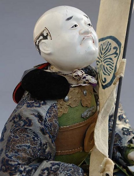 Large Antique Japanese Doll,  Samurai Retainer Doll