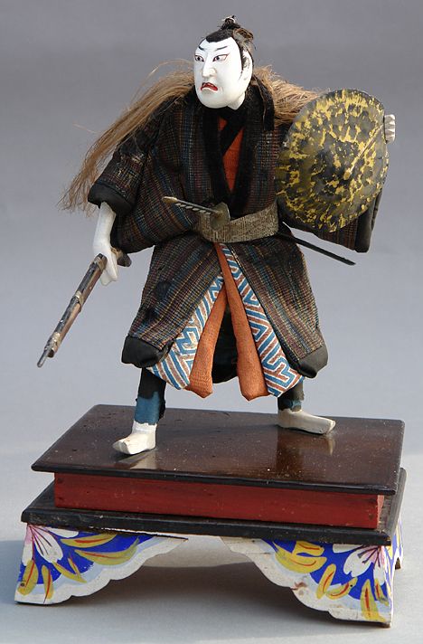 Japanese Theater Doll with Matchlock Gun, Chushingura 47 Ronin