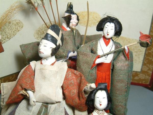 Unique Japanese Folk Hina Dolls,  Ladies-in-Waiting