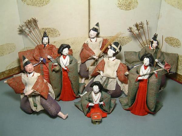 Unique Japanese Folk Hina Dolls, Servant Dolls