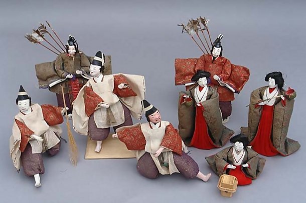 Unique Japanese Folk Hina Dolls, Imperial Guardsmen