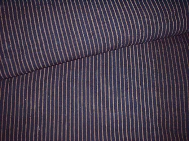 Old Japanese Textile, Stripes in Blue Dye