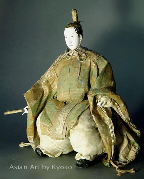 Antique Japanese Aristocrat Doll from Edo Period