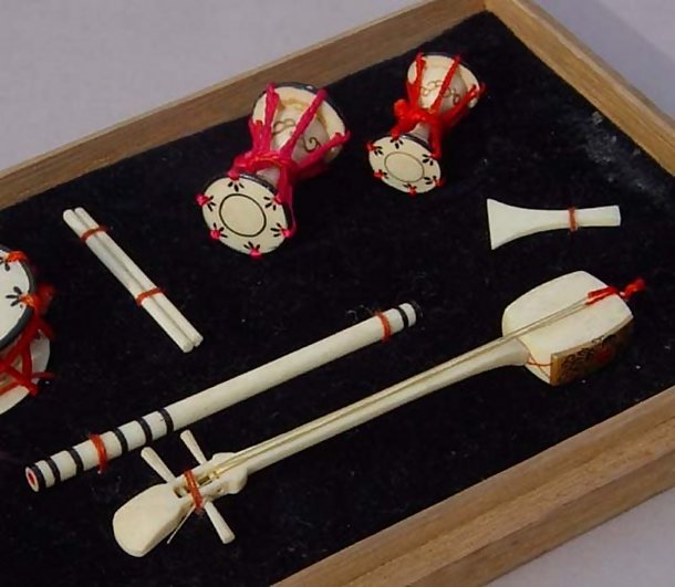 Japanese Doll Accessory, Miniture Music Instruments
