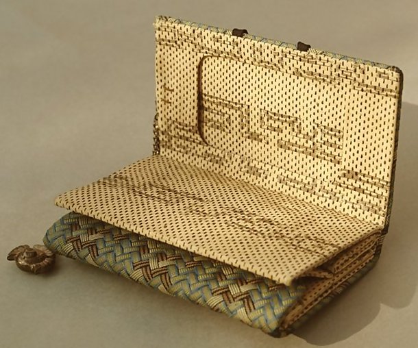 Antique Japanese Sagemono Wallet in woven silk cords