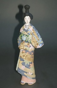 Old Hakata Ningyo, Oiran Geisha Doll in Kosode