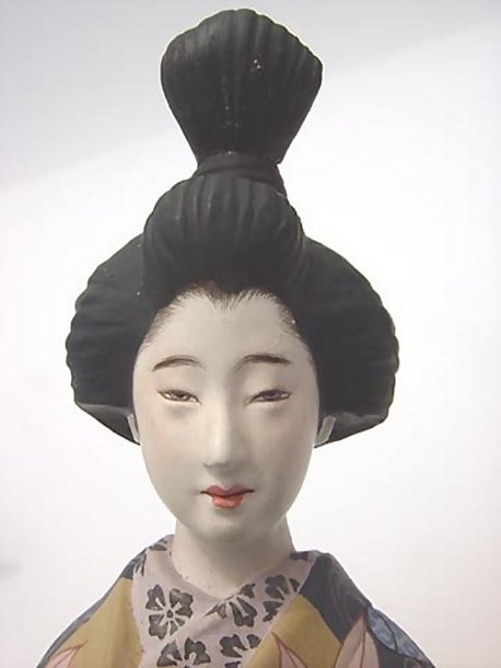 Old Hakata Ningyo, Oiran Geisha Doll in Kosode