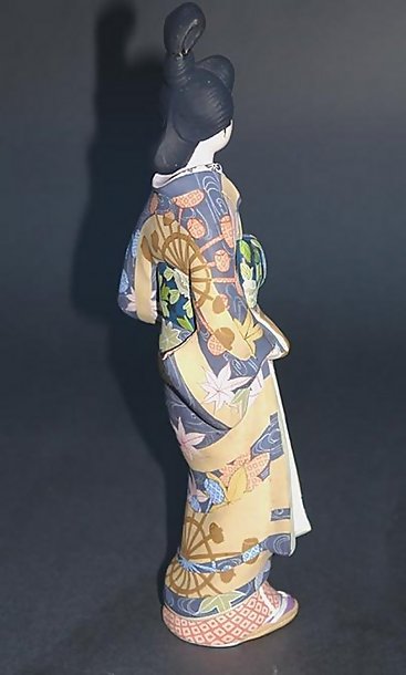 Old Hakata Ningyo, Oiran Geisha Doll in Kosode