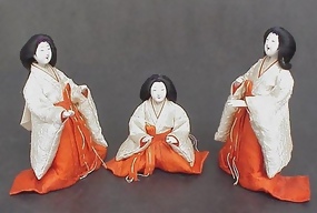 Antique Hina Dolls,  Merry Ladies-in-waiting