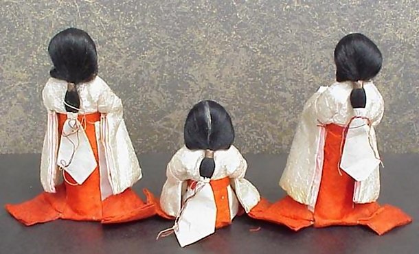 Antique Hina Dolls,  Merry Ladies-in-waiting