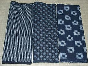 Old Japanese Textile, 3 Kasuri Patchwork