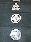Old Japanese Textile, Black Silk with Crests