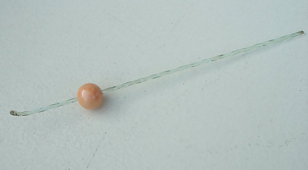 Antique Japanese Glass Kanzashi Hairpin with Coral
