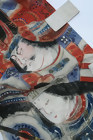 Antique Japanese Nobori Banner, Tomoe Gozen, Yoshinaka