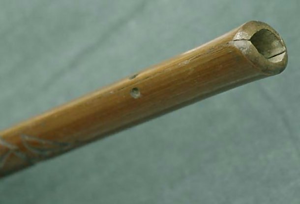 Japanese Antique Bamboo Tobacco Pipe Case, Okina