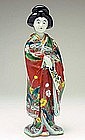 Kutani Bijin Doll in Red Kimono