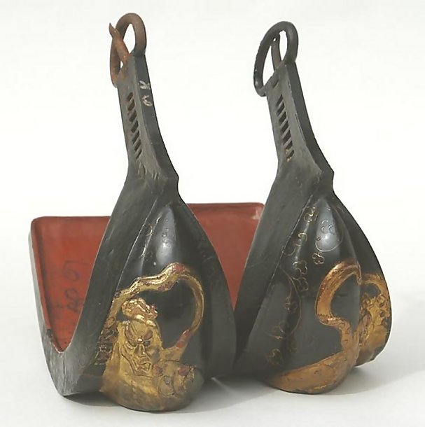 Japanese Antique Abumi (Stirrups) with Ni-o