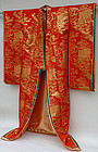 Red Japanese Wedding Gown, Juni-Hitoe Ceremonial Style