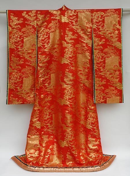 Red Japanese Wedding Gown, Juni-Hitoe Ceremonial Style