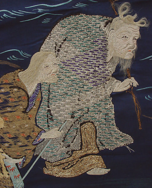 Old Japanese Fukusa, Embroidered Art, Tosa Mitsutoki