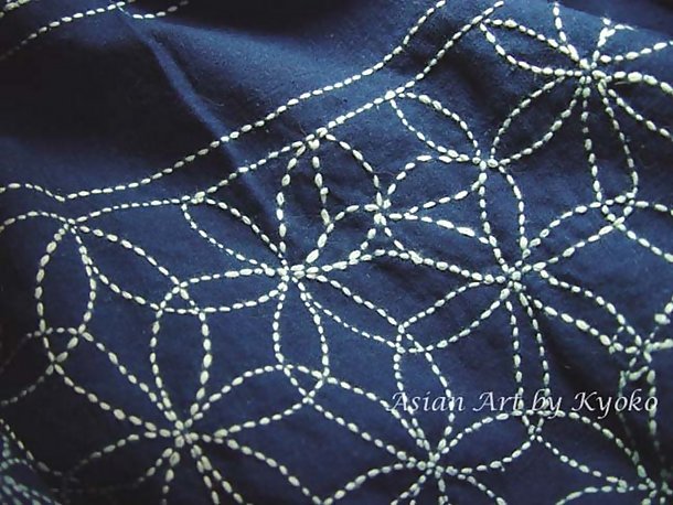 Large Cotton Cloth, Geometric Designs, Sashiko Stitch