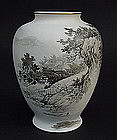 Fukagawa Vase - Hand Painted in Sumi-e Style