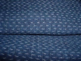 Antique Hemp Cloth, Kasuri in Aizome Indigo Blue