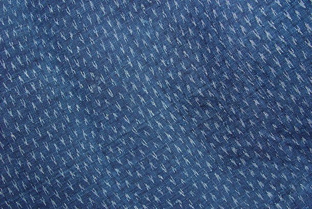 Antique Hemp Cloth, Kasuri in Aizome Indigo Blue