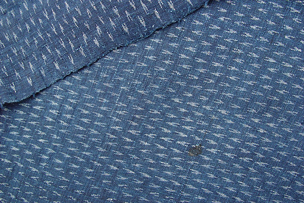Antique Hemp Cloth, Kasuri in Aizome Indigo Blue