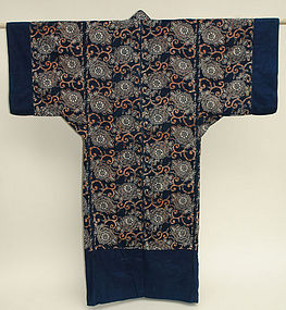 Japanese Yogi, Kimono Shape Bed Conforter, Katazome Aizome Dye